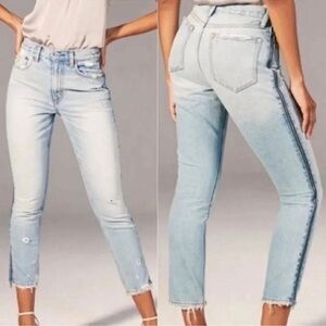 Abercrombie & Fitch Annie High rise Girlfriend side zippers slim jeans
